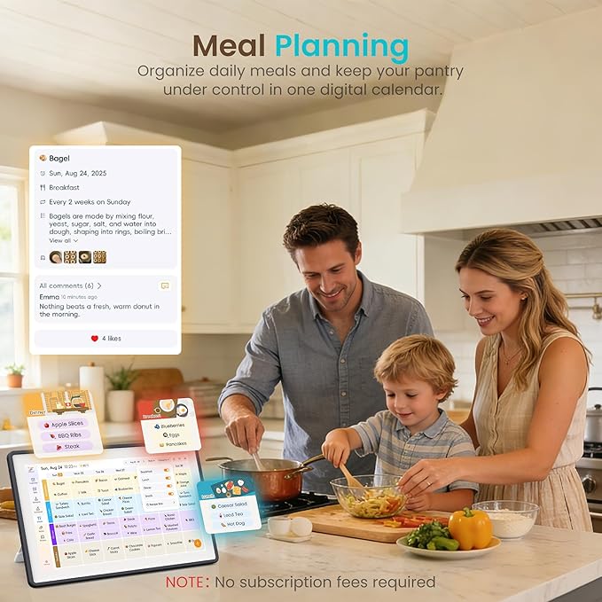15.6’’ Digital Calendar Frame Wall Touchscreen Electronic Calendar, Smart Family Planner for Schedule, Chore Chart & Meals Task Organizer, Digital Photo Display, Wall & Desk Mountable, Gray