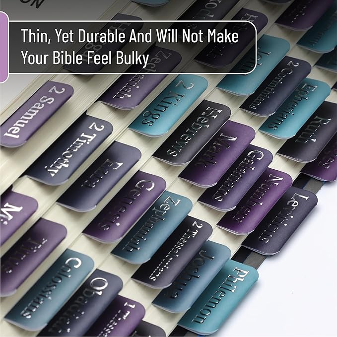 Mr. Pen- Bible Tabs, 75 pcs, Celestial Symphony, Silver Foil Embossed Lettering Laminated Bible Tabs for Women and Men, Large Print Bible Index Tabs