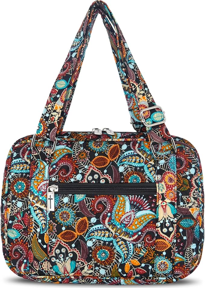 Bible Cover for Women with Adjustable Straps, Extra Large Study Bible Carrying Case Bag with Zip Pocket, 11.3x8.3x2.7 Inches