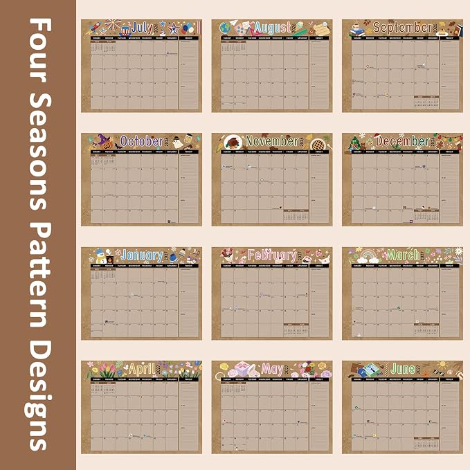 Ospelelf Calendar 2026-2027 Large Desk Calendar 2026 Monthly Desktop Calendar 22'' x 17'', 18 Month Family Office Calendar with Plastic Cover, Use July 2026 - Dec 2027