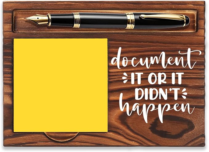FOUGSTA Funny Office Gifts for Nurse, Gag Office Gifts for Nurse, Fun Decor Present for Coworker, Wooden Notepad Pen Holder With Gag Quotes,16.5 x 12 x 1.5 cm,XXN13
