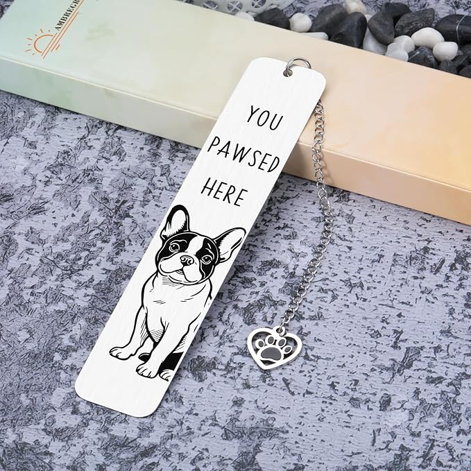 French Bulldog Gifts, Dog Bookmark for Dog Lovers Gifts for Women, Book Marks for Reading Women, Dog Mom Dad Birthday Christmas, Reading Accessories, Pet Owner Page Marker Dog Themed Book Club Gifts