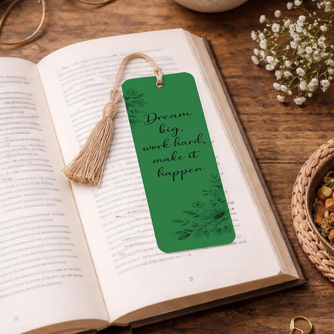 Printable Bookmarks - Blank Bookmark Printing Paper for Inkjet & Laser Printers - 2" x 6" Perforated Bookmarks 5 per Page - 25 Sheets / 125 Book Marks (Holiday Green)