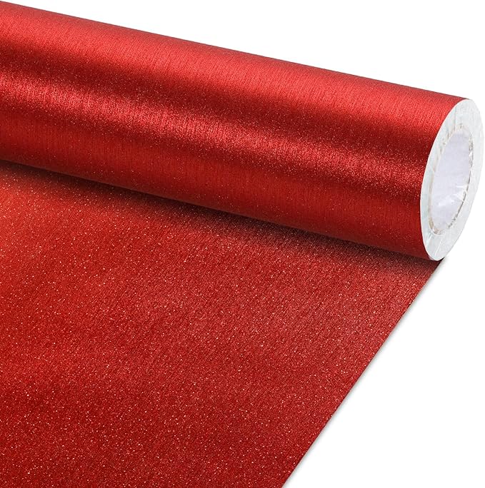 Qyeahkj 17in x 20ft Brushed Bulletin Board Paper Roll Bulletin Board Background Paper Fade Resistant Classroom Decoration Poster Art Craft Home Wall Education Decor Supplies Red