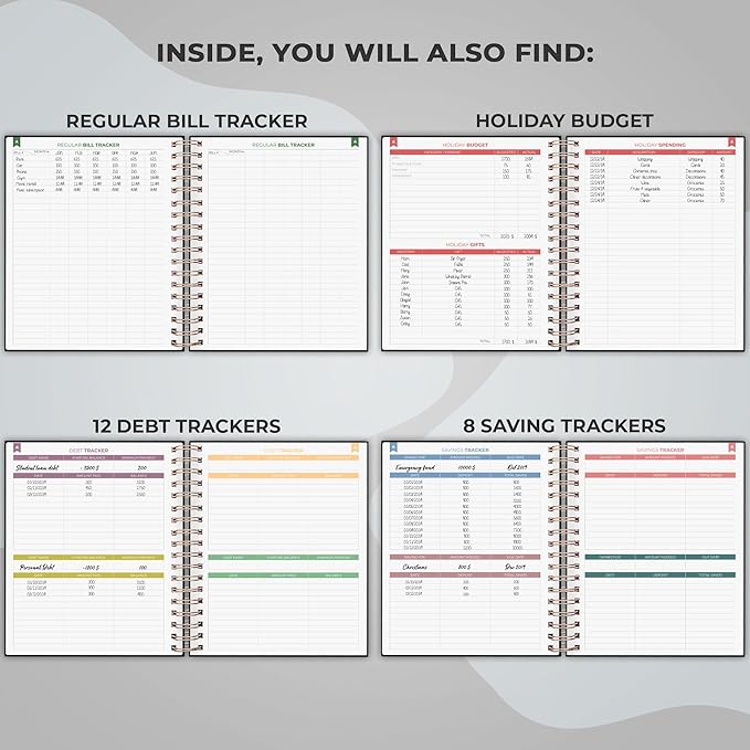 Clever Fox Budget Planner – Coiled Finance Book, Monthly Financial Journal, Budgeting Organizer & Expense Tracker Notebook, 8.5x9.5″ (Black)