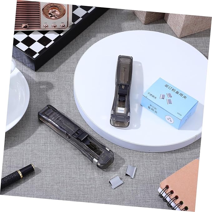 Refillable Paper Stapler Clip Dispensers for Office Desk Paper Clips Holder Book Binding Materials