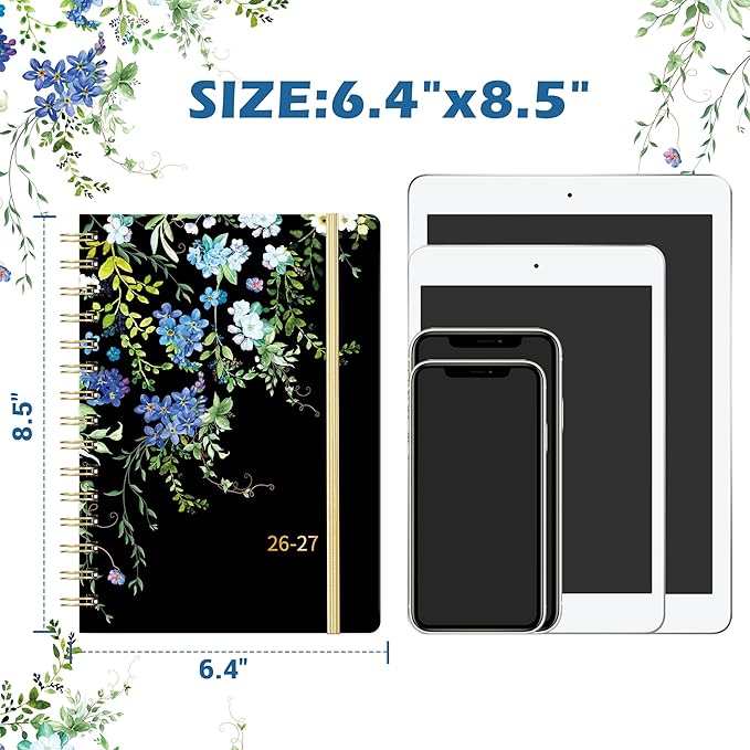 Planner 2026-2027 - 6.5" x 8", JUL. 2026 - JUN. 2027, Weekly & Monthly Planner2026-2027, 2026-2027 Academic Planners with Tabs, Sturdy Cover, Premium Paper, Back Pocket, Strong Twin-wire Binding