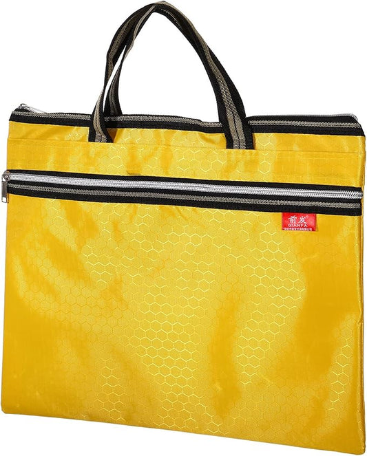 PATIKIL Waterproof Zipper File Bag, Documents Books Tools Storage Zip Pouch for Office Travel, Yellow