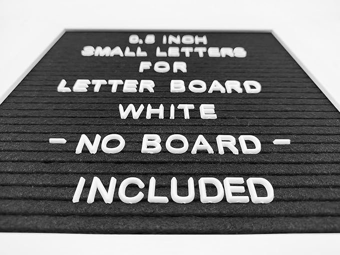 Letter Set Only - Pre-cut 0.5 Inch(1/2”) Tall White Letters 492pcs with Canvas Bag(No Board Included)