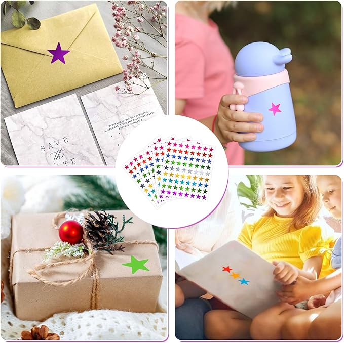 Star Metallic Stickers, 2520 PCS, 0.6" Foil Stars for Kids Reward & Behavior Chart, School & Classroom Supplies, DIY
