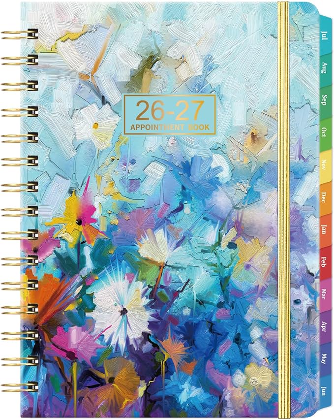 2026-2027 Appointment Book - Weekly & Monthly Planner, 6.3" x 8.4", JULY 2026 - JUNE 2027, 30-Minute Interval, 2026-2027 Daily Hourly Planner, Inner Pocket, Colorful Monthly Tabs