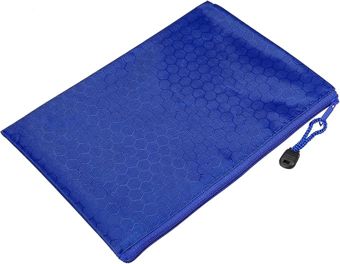 PATIKIL Waterproof Zipper File Bags, 10 Pack A5 Size Document Pocket Storage Organizer Pouch for Travel Office Supply, Blue