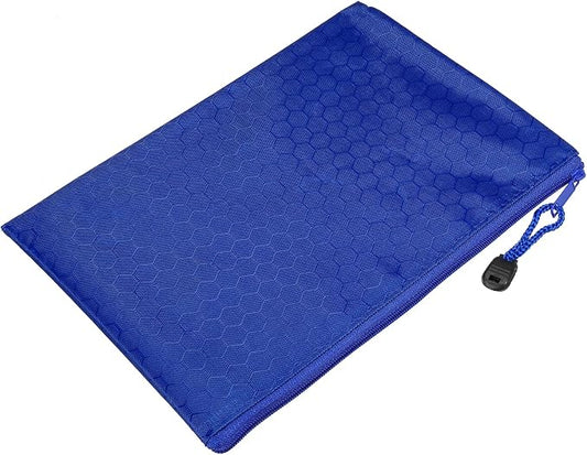 PATIKIL Waterproof Zipper File Bags, 10 Pack A5 Size Document Pocket Storage Organizer Pouch for Travel Office Supply, Blue