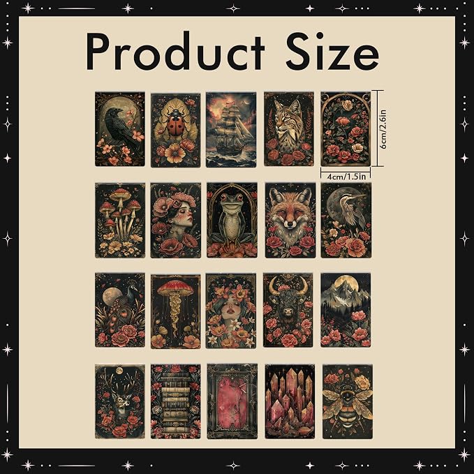 20 Pcs Magic Magnetic Bookmarks, Gothic Cottagecore Tarot Enchanted Forest Style Magnet Bookmark Clips, Vintage Dark Fantasy Book Accessories for Magic Lovers Readers