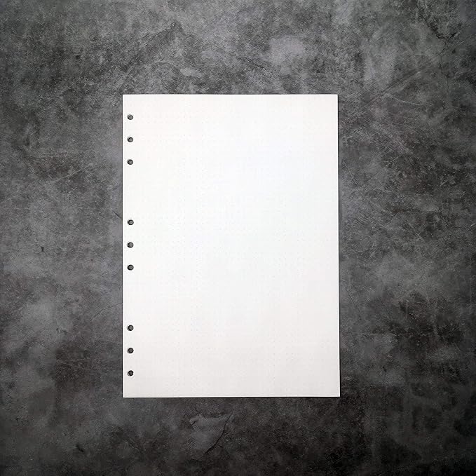 Zelten Refills/Loose Leaves for B5 Cover Ring Binder/Personal Organizer/Planner(B5 9 Holes, Dotted 90 Sheets)