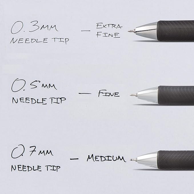 Pentel EnerGel RTX Retractable Liquid Gel Pen,(0.3mm),Extra Fine Line,Needle Tip,Black Ink,(BLN73BP3A),3 Count (Pack of 2)