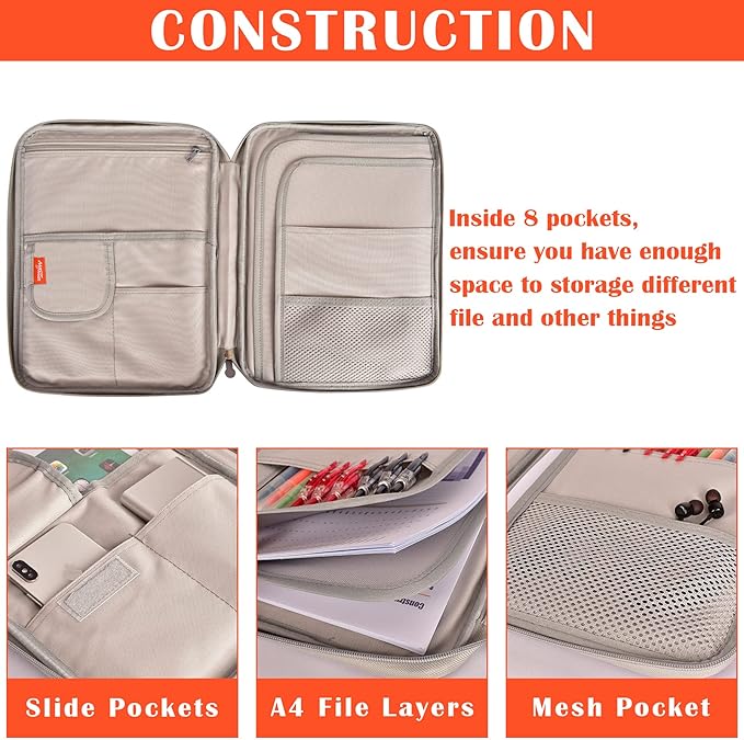 Lanola A4 Document Bags Portfolio Waterproof Business File Holder Travel Gear Organizer Electronics Accessories Bag