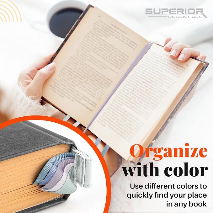 Superior Essentials Magnetic Leather Bible Bookmark-Attachable Bible Ribbon Bookmarks for Book Lovers with 5 Colorful Strings - No More Flipping Through Pages Using Our Bible Page Markers(1PC, Pastel)