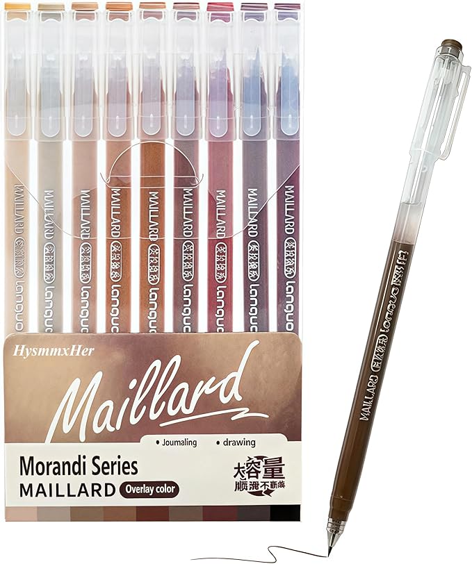 9 Colored Gel Pens Set, 0.6mm Fine Point for Black Paper & White Paper, Pens for Journaling, Adult Coloring Books, Bible, Drawing, Note Taking, Art & Journaling Supplies (Murad Colors)
