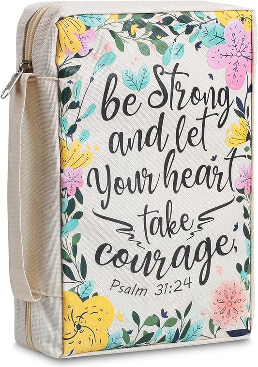 Mr. Pen- Bible Cover Case, Carrying Book Case with Durable Handle, Bible Protective Church Bag for Men & Women, Christian Gifts, Spring Blooms