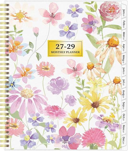 Monthly Planner 2027-2029, 36 Months Calendar Planner 2027-2029 from Jan 2027 – Dec 2029, 8.5'' x 11'' with Ruled Spread, Flexible Cover, Spiral Wirebound, Pocket, Coated Tabs, Notes ＆ Habit Tracker