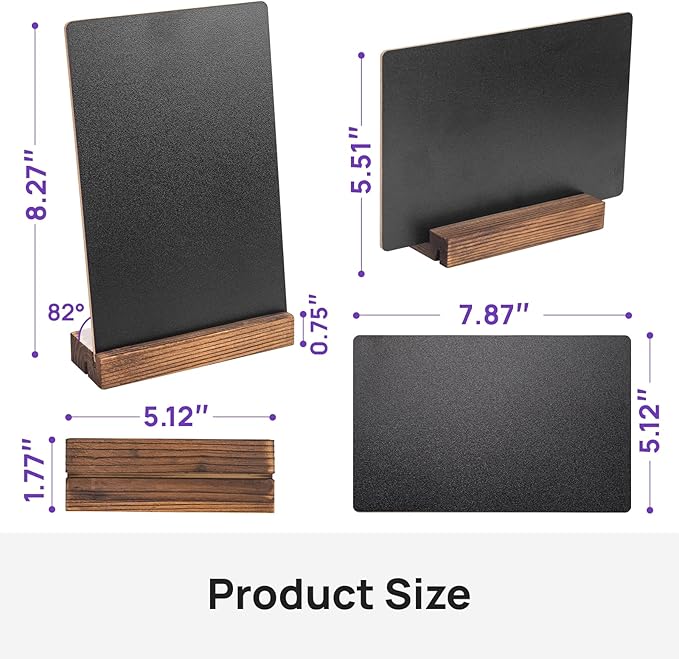 Tabletop Chalkboard Sign, 7.8x5 Inch Double-Sided Message Boards, Blackboard with Base Stands for Coffee Shop, Restaurant, Home, Bar