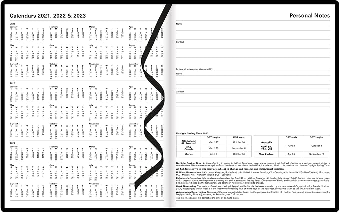 LETTS of London 10Y for Year 2022 Principal Desk Day to Page Journal, Black, Quarto Size (Y) - 10 1/4" X 8/1/4", C10YBK-22