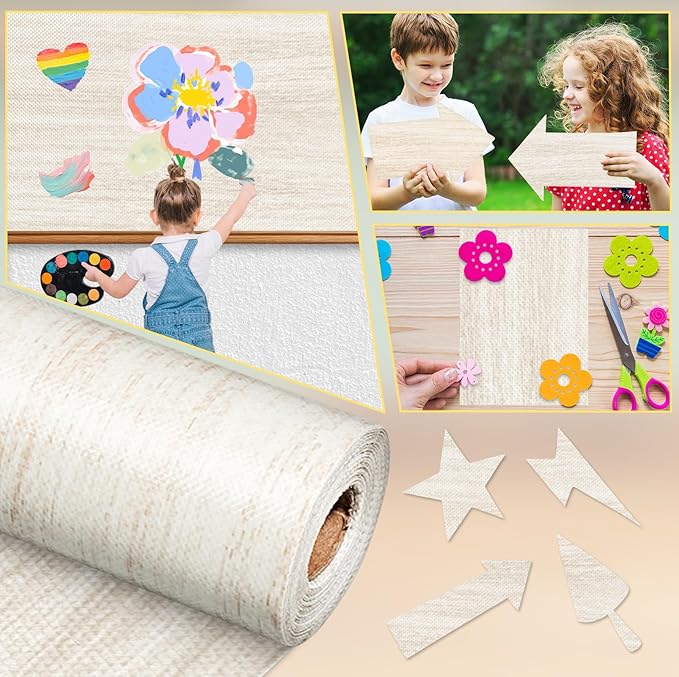 Inkspire Shiplap Bulletin Board Paper Roll,14.8FTx47IN Large Reusable Waterproof Erasable Classroom Wall Background Backdrop Paper,Fade-Resistant Fabric Wrapping School Decors Teacher Supplies