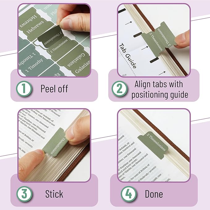 Mr. Pen- Bible Tabs, 75 Tabs, Frozen Lake Theme, Green Laminated Bible Tabs for Women and Men, Bible Tabs for Study Bible, Large Print Bible Index Tabs, Bible Book Tabs, Bible Labels Tabs