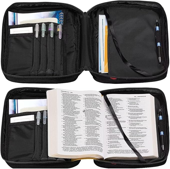 Suobstales Baseball American Flag Bible Covers for Women Men Bible Case Bible Bag Tote Book Carrying Case Bible Accessories with Handle and Zippered Pocket