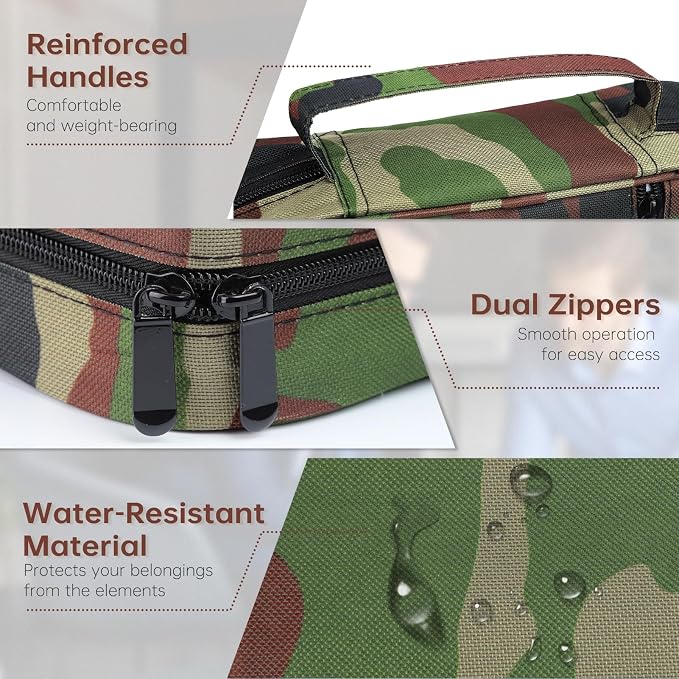 Bible Cover Bible Case for Men Canvas Carrying Cases Book Protector Case Bible Bag with Durable Handle Study Supplies Accessories Christian Gifts (Camouflage, Large)