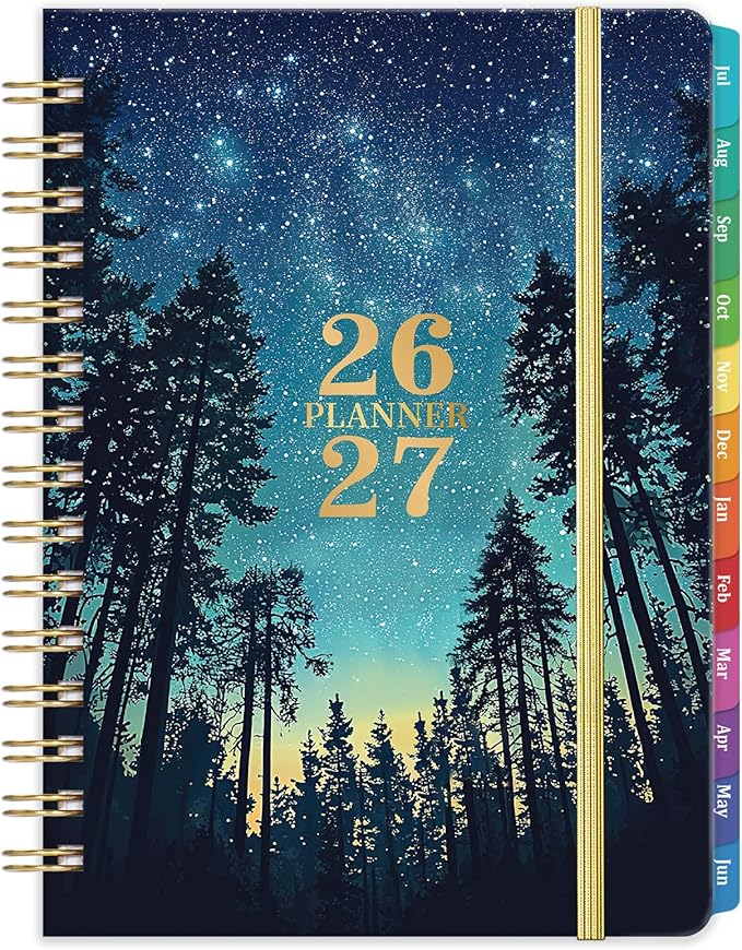 Planner 2026-2027 - Jul. 2026 - Jun. 2027, Planner 2026-2027 Weekly and Monthly, Academic Planners with Colorful Tabs, Inner Pocket, 6.4" x 8.5"