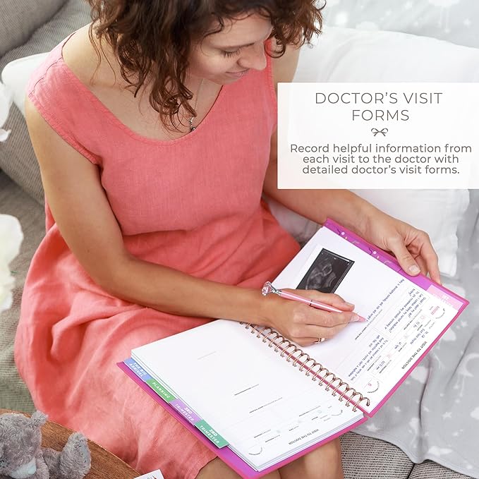 Clever Fox Pregnancy Journal & Memory Book - Pregnancy Planner & Notebook for Expecting Moms – Baby Keepsake, First Time Moms Gift (Violet Blossom, 9" x 10.5")
