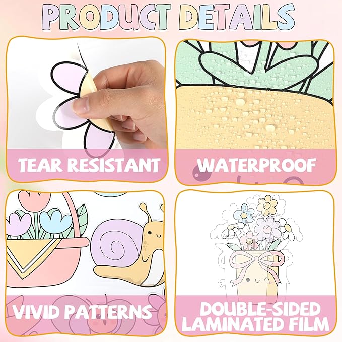 Summer Bulletin Board Decoration Set Pastel Watch Us Grow Classroom Decoration Summer Rainbow Floral Motivational Paper Cutouts for School Classroom Home Chalkboard Wall Door Decor Party Supplies