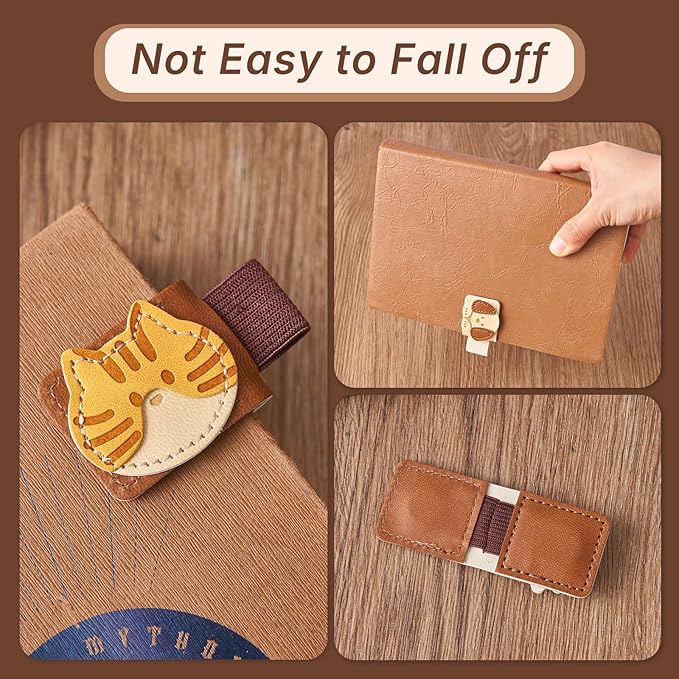 2PCS Magnetic Leather Bookmark, Cat & Dog Book Marks for Reading Women, PU Bookmark Clip, Book Accessories