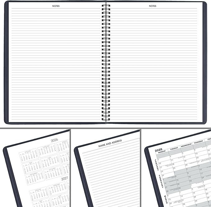 AT-A-GLANCE 2027 Planner, Monthly, 15-Month Jan-Mar, 9" x 11", Unruled Daily Blocks, Navy (702602027)