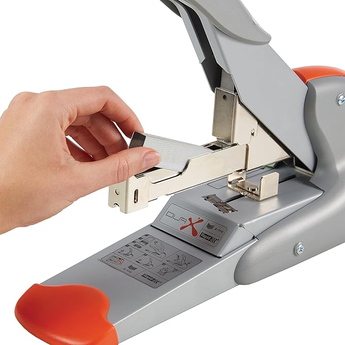 Rapid 21698301 DUAX Heavy Duty with Staples, Stapler, Flat Clinch, Dual Technology, Silver/Orange, 170 Sheet Capacity