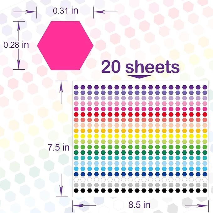 8000 PCS Small Dot Stickers 1/3" Shaped Stickets 20 Colors Color Coding Labels Circle Label Stickers for Office,Classroom