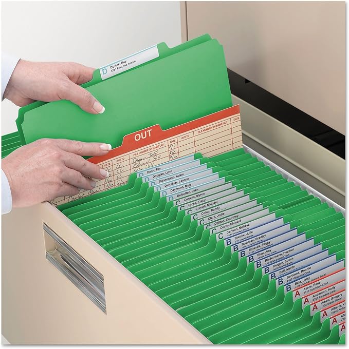 Smead Classification Folder with Prongs, 2 Dividers, 2" Fasteners, Letter Size, for Documents Organization, Durable File Organizer for Home, School or Office, Green (14702)