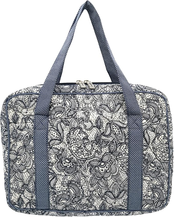 DIWI Quilted Bible Covers Extra Large Sizes 11.25 X 8.25 X 2.75 Inches Bible Tote Book Case (XL, C2 Navy Canopy)