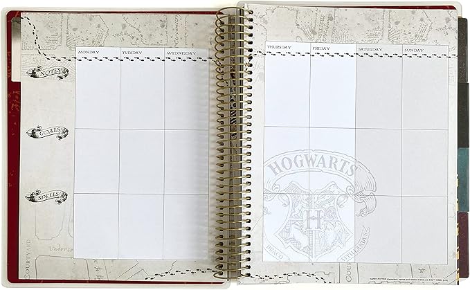 Paper House Productions Harry Potter Marauder's Map 12 Month Undated 9.5" Planner Set with Month and Event Flag Stickers and More!