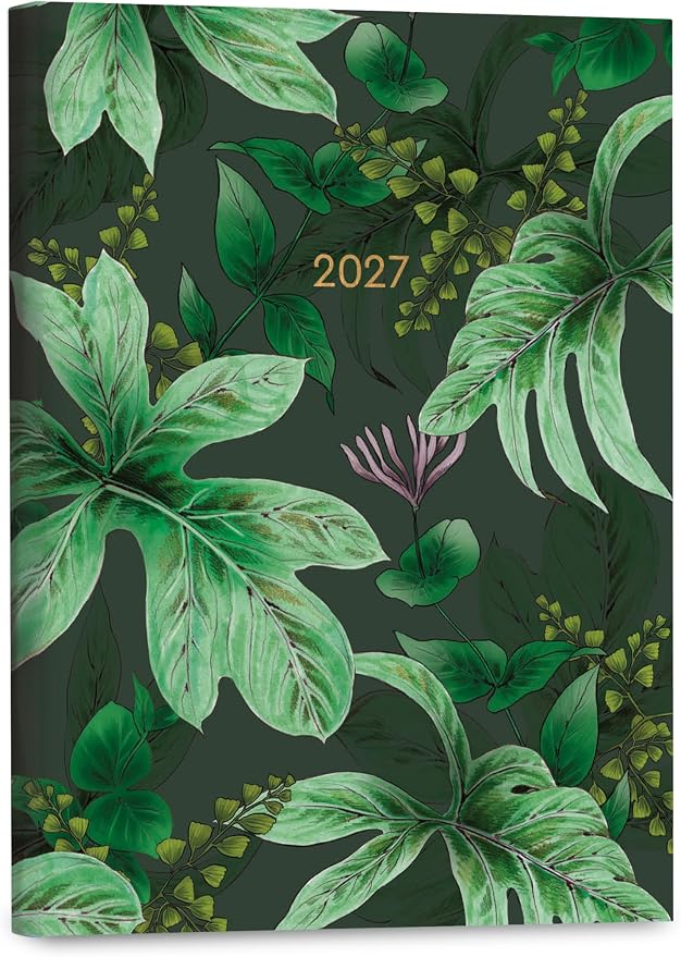 High Note 2027 Planner, 17-Month Weekly & Monthly Flexible Cover Calendar Book with Goal & Project Planning Pages, August 2026 – December 2027, 5.75" x 7.5", Greenery