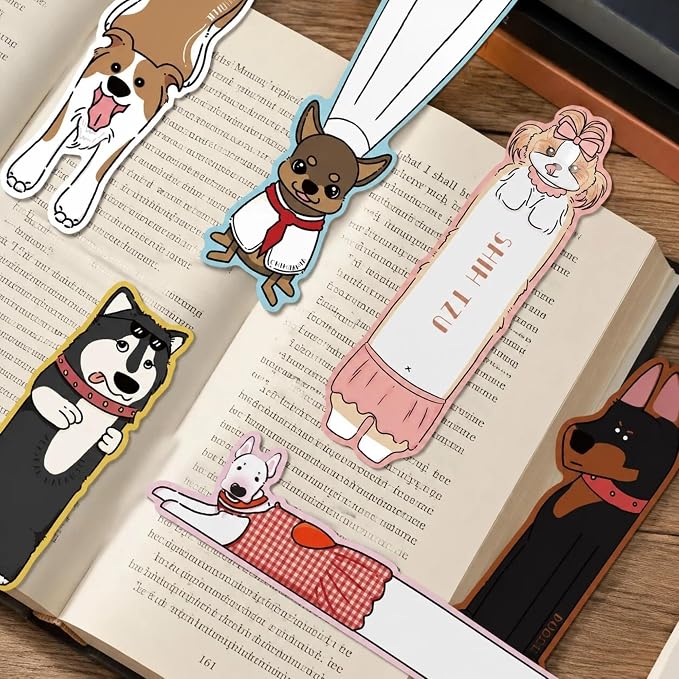 Cute Bookmarks Bulk Gifts - 90 Pcs Dog Paper Bookmark for Women Girls Students Book Lovers Animals Page Marks School Office Classroom Reading Accessories Bookish Gift for Birthday Graduation