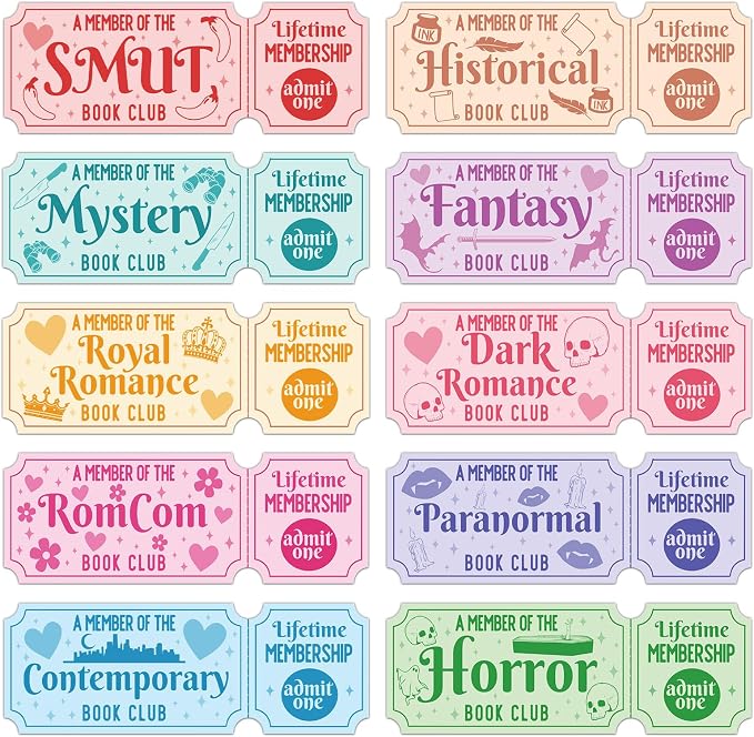 Wxiben Reading Ticket Bookmarks Gifts - 100 Pcs Book Club Bookmarks Funny Tracker Book Marks Page Marker Clip Gift for Women Book Lovers Office School Teachers Bookish Reader Accessory