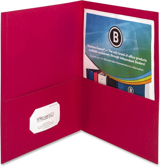 Business Source Double Pocket Portfolio - Green - Box of 25 (78494)