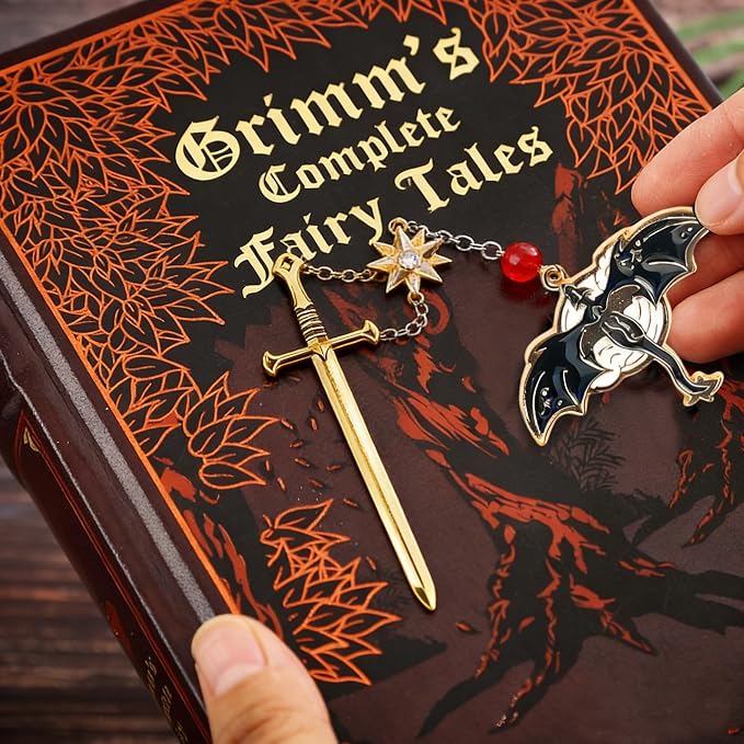 Gold Bookmark with Fourth Wing-Fantasy Antique Tassel Metal Pendant, Vintage Gold Bookmarks for Reading Women, Men, Book Lovers, Teachers and Students, Christmas Birthday Gifts