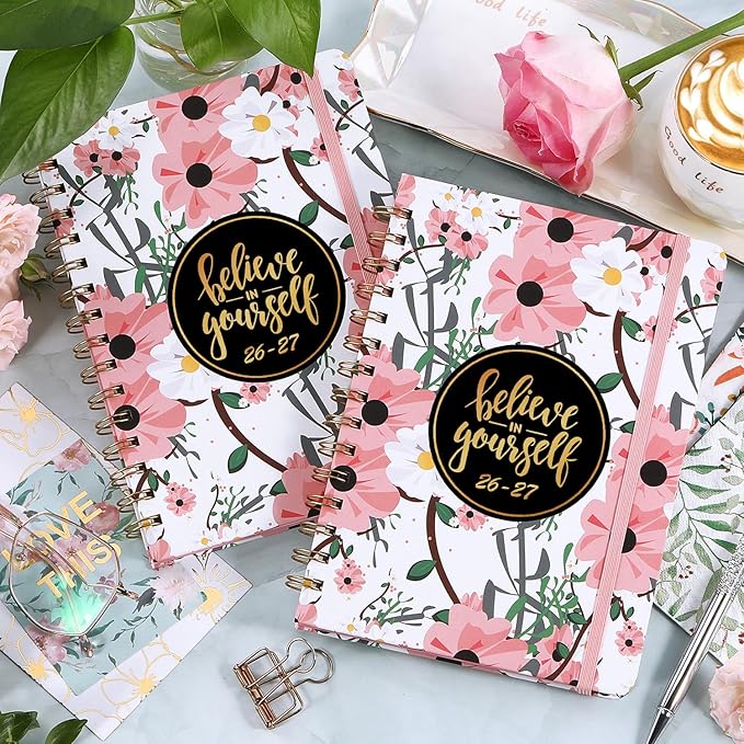 2026-2027 Planner - Weekly & Monthly Planner 2026-2027 with Tabs, 6.4" x 8.5", Jul 2026 - Jun 2027, Hardcover, Strong Binding, Thick Paper, Back Pocket, Elastic Closure, Inspirational Quotes