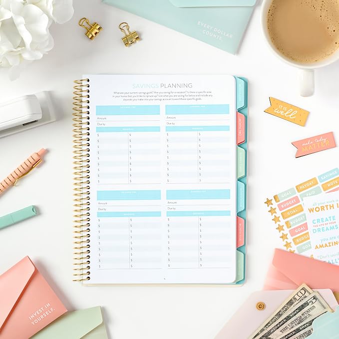 PPP Money Planner | 10 Cash Budget Envelopes | Budget Planner | Annual & Monthly Financial Worksheet, Expense, Saving & Debt Reduction Pages | Stickers | Long-Term Financial Goals | Spend Ledger