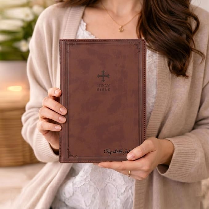 Personalized NRSV Bible Catholic Edition, Custom Name Engraved, Complete Catholic Bible, Christian & Baptism Gift for Men or Women