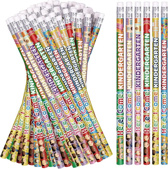 Kindergarten Pencils Colorful Birthday Pencils Fun Inspirational Pencil Back to School Pencil (60)